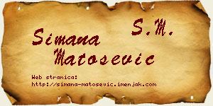 Simana Matošević vizit kartica